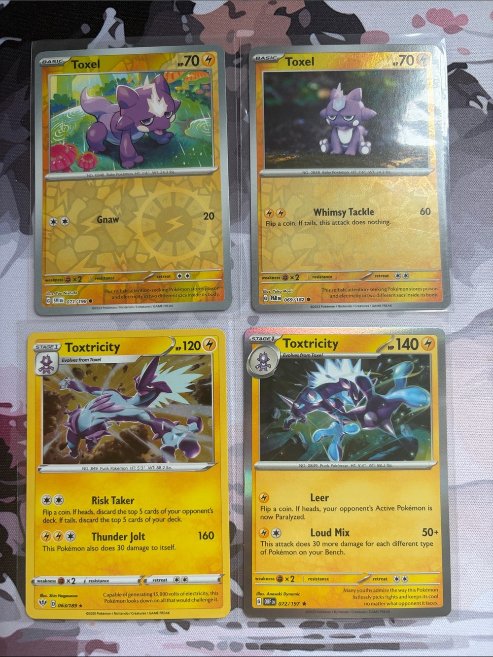 Toxel & Toxtricity Pokémon Evolution Card Lot ⚡ Reverse Holo | 4 Cards ✨5/$25✨